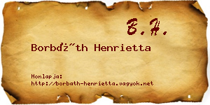 Borbáth Henrietta névjegykártya