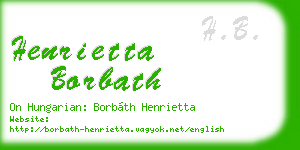 henrietta borbath business card